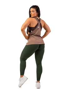 Nebbia  Organic Cotton Ribbed High Waist Leggings 405 dark green Női leggings XS