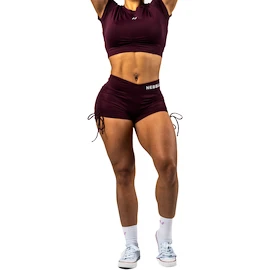 Nebbia STRONG BEAUTY Lace-Up Sculpting Shorts OWN YOUR POWER 429 dark red Női rövidnadrág