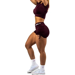 Nebbia STRONG BEAUTY Lace-Up Sculpting Shorts OWN YOUR POWER 429 dark red Női rövidnadrág
