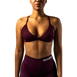 Nebbia STRONG BEAUTY Medium-Support Sports Bra TWIST-KNOT 423 dark red Női melltartó