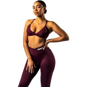 Nebbia STRONG BEAUTY Medium-Support Sports Bra TWIST-KNOT 423 dark red  Női melltartó