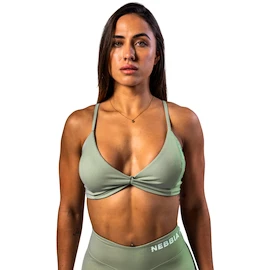 Nebbia STRONG BEAUTY Medium-Support Sports Bra TWIST-KNOT 423 light green Női melltartó