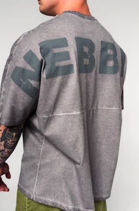 Nebbia  Washed-off Oversized Heavyweight Cotton T-shirt NO SHORTCUTS 369 Light Grey Férfipóló