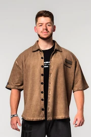 Nebbia Washed-off Oversized Shirt 90s THROWBACK 347 Light Brown Férfi ing