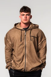 Nebbia Washed-off Zip Up Hoodie GYM BRO 362 Light Brown Férfi-melegítőfelső