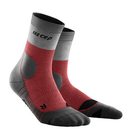 Női kompressziós zokni CEP  Light Merino Mid Cut Berry/Grey