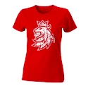 Női póló Cseh hoki oroszlán piros