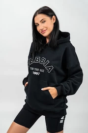 Női pulóver Nebbia Oversize kapucnis GYM RAT Fekete