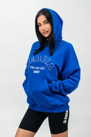 Női pulóver Nebbia Oversize kapucnis pulóver GYM RAT Kék