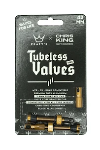 PEATY'S  X chris king (mk2) bourbon tubeless valves 42mm (ptv2-42-brb-12)  Tubeless szelep