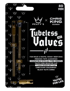 PEATY'S  X chris king (mk2) bourbon tubeless valves - 80mm (ptv2-80-brb-12)  Tubeless szelep