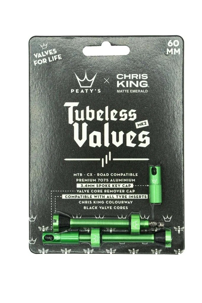 PEATY'S  X chris king (mk2) emerald tubeless valves 60mm (ptv2-60-emr-12)  Tubeless szelep