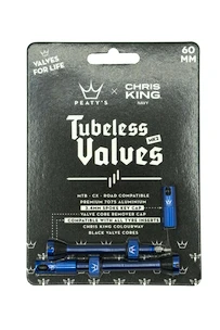 PEATY'S  X chris king (mk2) navy tubeless valves 60mm (ptv2-60-nvy-12)  Tubeless szelep