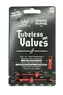 PEATY'S  X chris king (mk2) red tubeless valves 42mm (ptv2-42-red-12)  Tubeless szelep