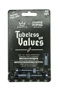 PEATY'S  X chris king (mk2) slate tubeless valves 42mm (ptv2-42-slt-12)  Tubeless szelep