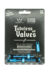 PEATY'S  X chris king (mk2) turquoise tubeless valves 60mm (ptv2-60-trq-12)  Tubeless szelep