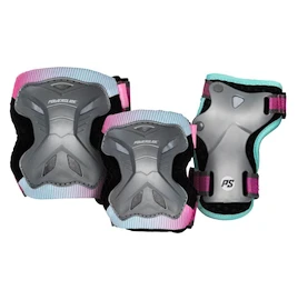 Powerslide Kids Pro Girls II Set Grey/Pink Védőfelszerelés gyerekeknek görkorcsolyához