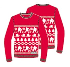 Pulóver CCM  HOLIDAY UGLY SWEATER SR Red