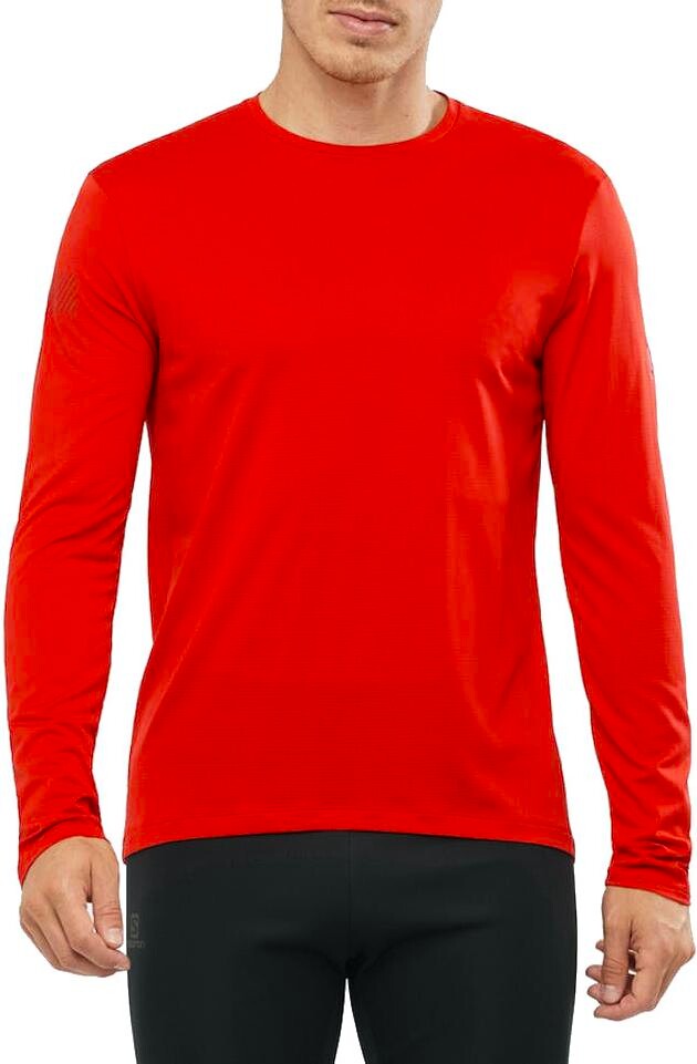 Salomon Agile LS Tee férfi póló, piros + AJÁNDÉK