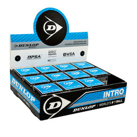 Squash labdák Dunlop Intro - kék - 12 darabos kiszerelésben