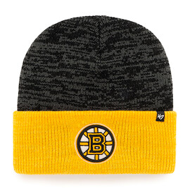 Téli sapka 47 Brand kéttónusú Brain Freeze mandzsetta kötött NHL Boston Bruins