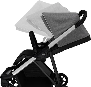 Thule Shine Grey Melange on Aluminum Babakocsi