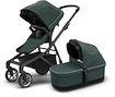 Thule  Sleek Mallard Green on Black  Babakocsi + Bassinet 