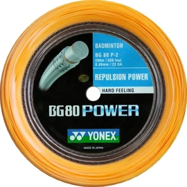 Tollaslabda fonott Yonex BG 80 Power Orange (0,68 mm) - tekercs 200m