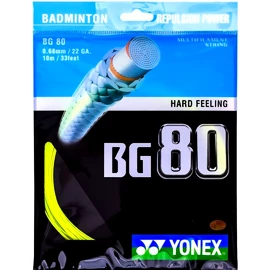 Tollaslabda fonott Yonex Micron BG80 sárga (0,68 mm)