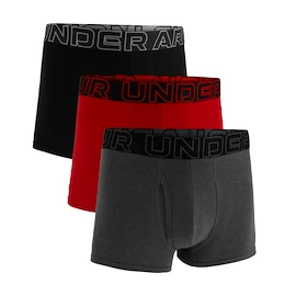 Under Armour Perf Cotton Solid 3in 3Pack Castlerock Heather Férfiboxeralsó