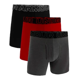 Under Armour Perf Cotton Solid 6in 3Pack Castlerock Heather Férfiboxeralsó