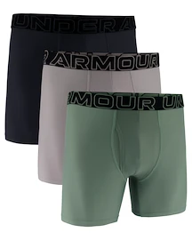 Under Armour Perf Tech 6in 3Pack Grey Férfiboxeralsó