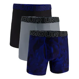 Under Armour Perf Tech Print 6in 3Pack Royal Férfiboxeralsó