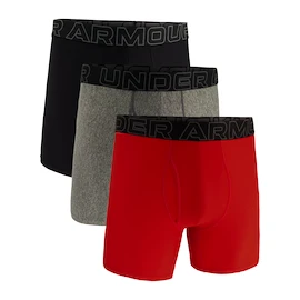 Under Armour Perf Tech Solid 6in 3Pack Red Férfiboxeralsó