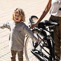 Urban Iki  Junior seat without carrier frame Bincho Black/Kurumi Brown Kerékpáros gyerekülés