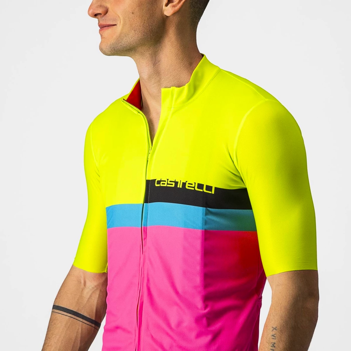 Castelli A Blocco Electric Lime/Fekete/Fekete/Kék/Magenta