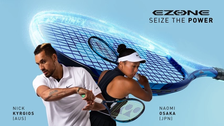 Nick Kyrgios Naomi Osakával és a Yonex EZONE 98 Deep Blue 2020 teniszütővel