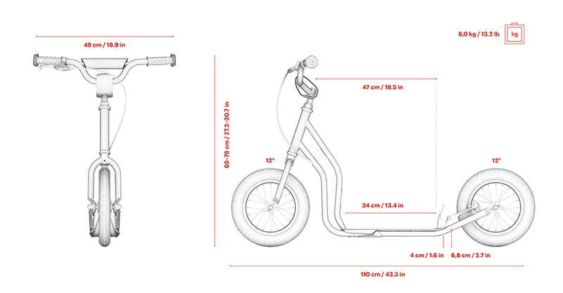 Scooter Yedoo Hurvinek Mini méretek