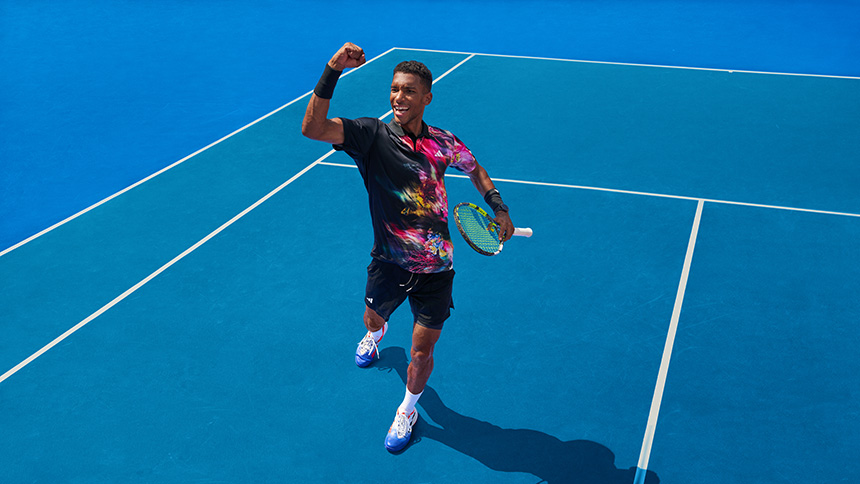 Félix Auger-Aliassime az adidas Melbourne 2023 teniszruházatában