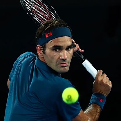 Roger Federer egy Wilson Pro Staff teniszütővel