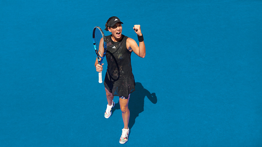 Garbine Muguruza az adidas Melbourne 2023 teniszruházatában