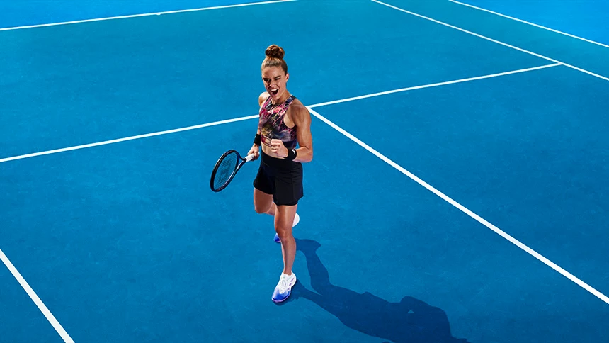 Maria Sakkari az adidas Melbourne 2023 teniszruházatában