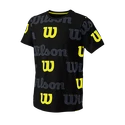 Wilson  All Over Logo Tech Tee B Black Gyerekpóló