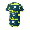 Wilson  All Over Logo Tech Tee B Blue Coral Gyerekpóló