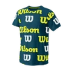 Wilson  All Over Logo Tech Tee B Blue Coral Gyerekpóló