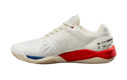 Wilson Rush Pro 4.0 Clay Snow White/Wilson Red  Férfiteniszcipő EUR 47 1/3