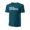 Wilson  Script Eco Cotton Tee-Slimfit Blue Coral Férfipóló