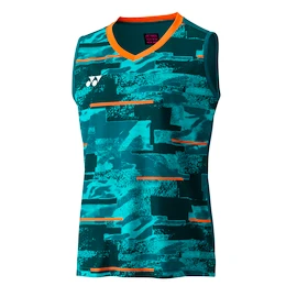Yonex Men's Sleeveless Top YM0035 Blue Green Ujjatlan póló férfiaknak